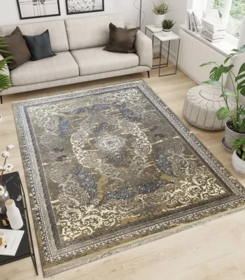 Exir Hali Thin Silk Rug Irani LGreyBlue