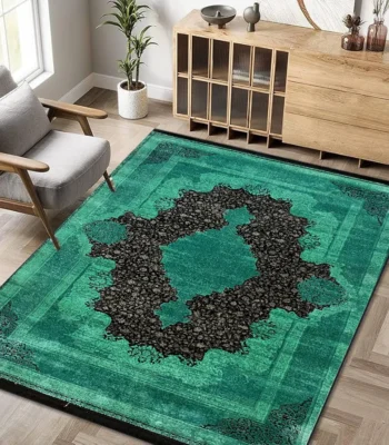 Jordan Rugs Green Collection GreenBlack Rug