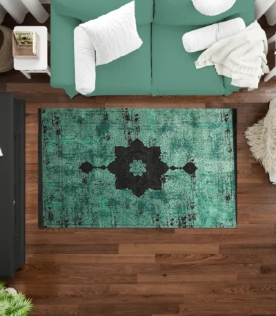 Jordan Rugs Green Collection BlackGreen Rug