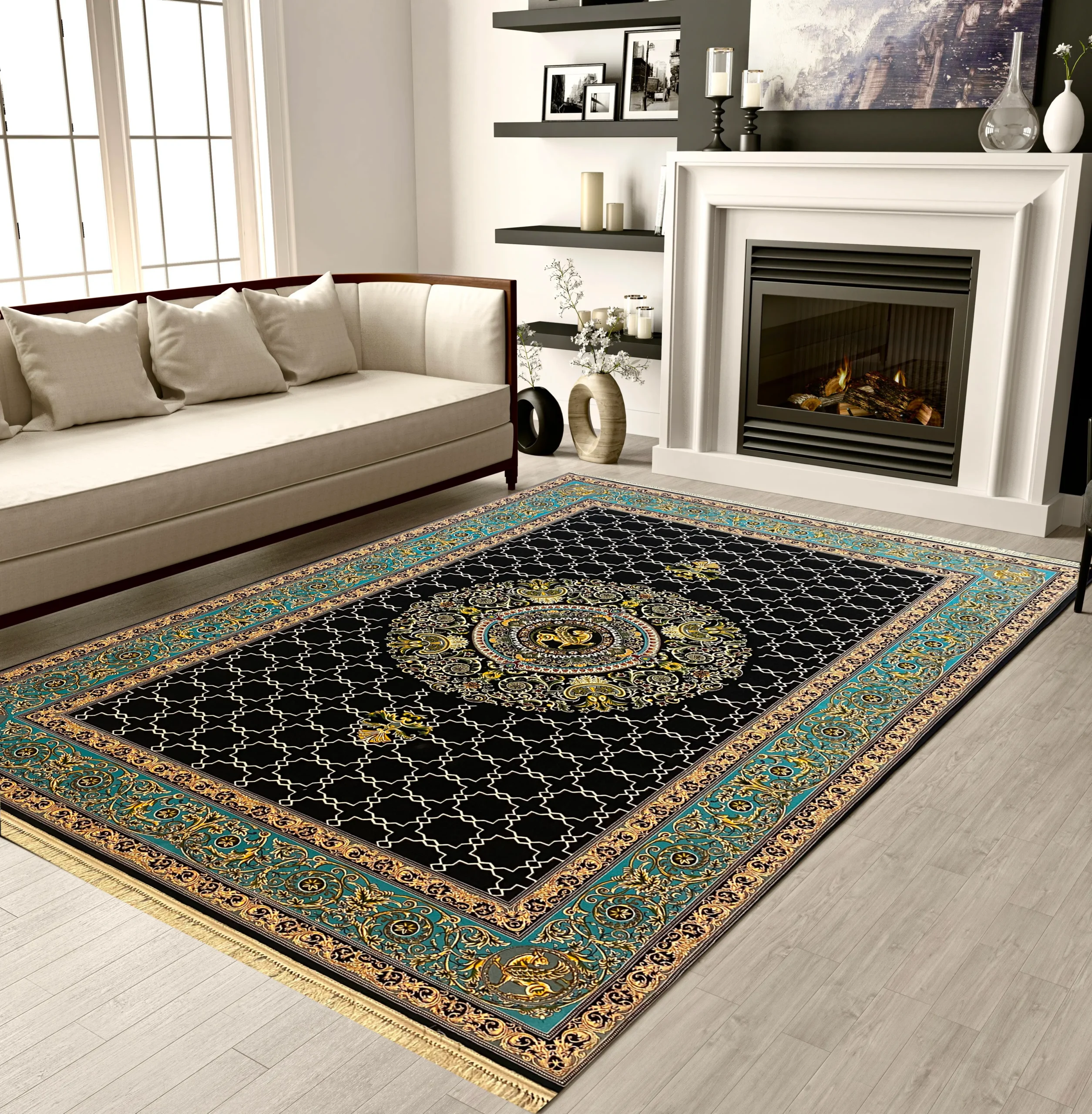 Kongereh Carpet BlackBlue Rug