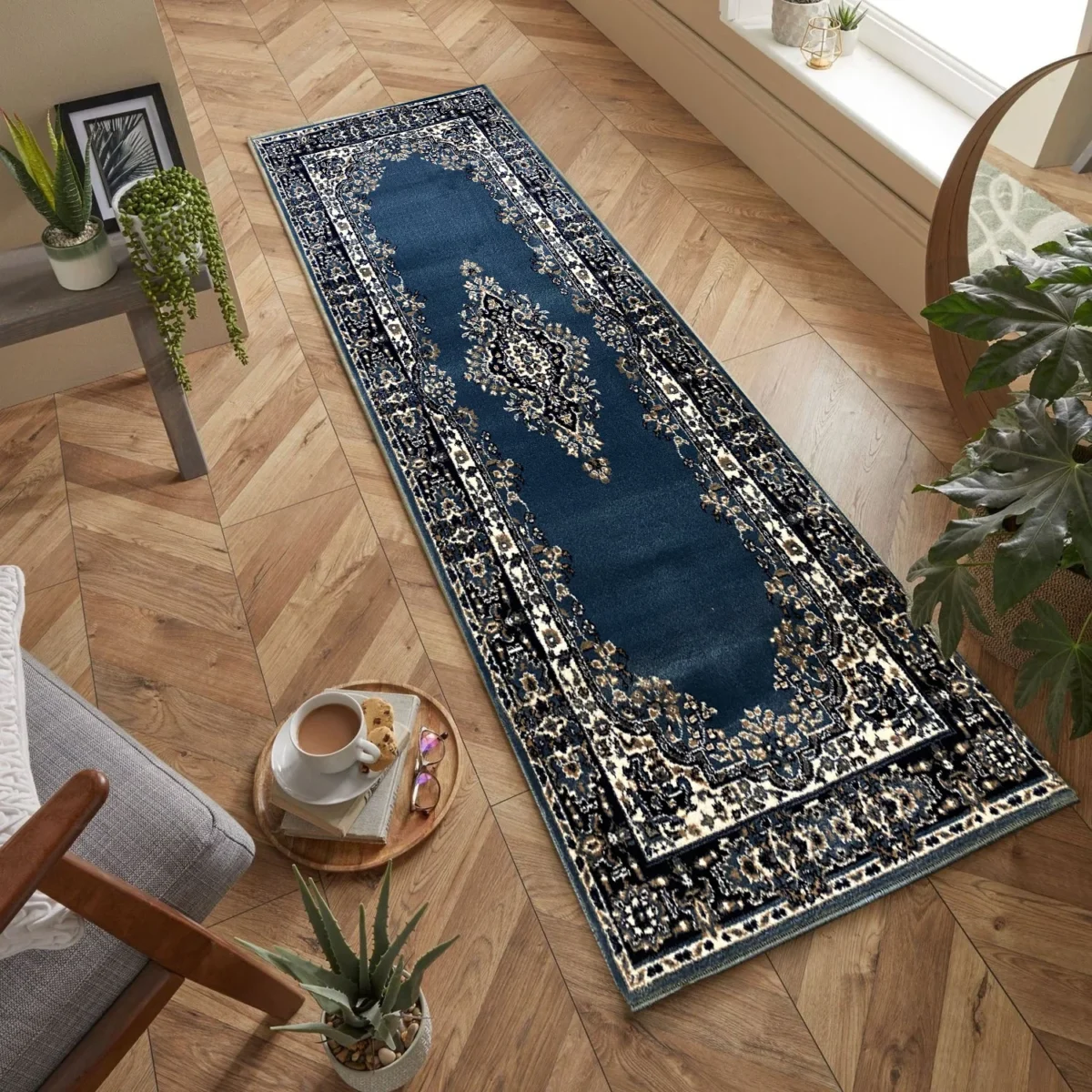 Venus Kaplan Runner Rug BlueWhite Mk