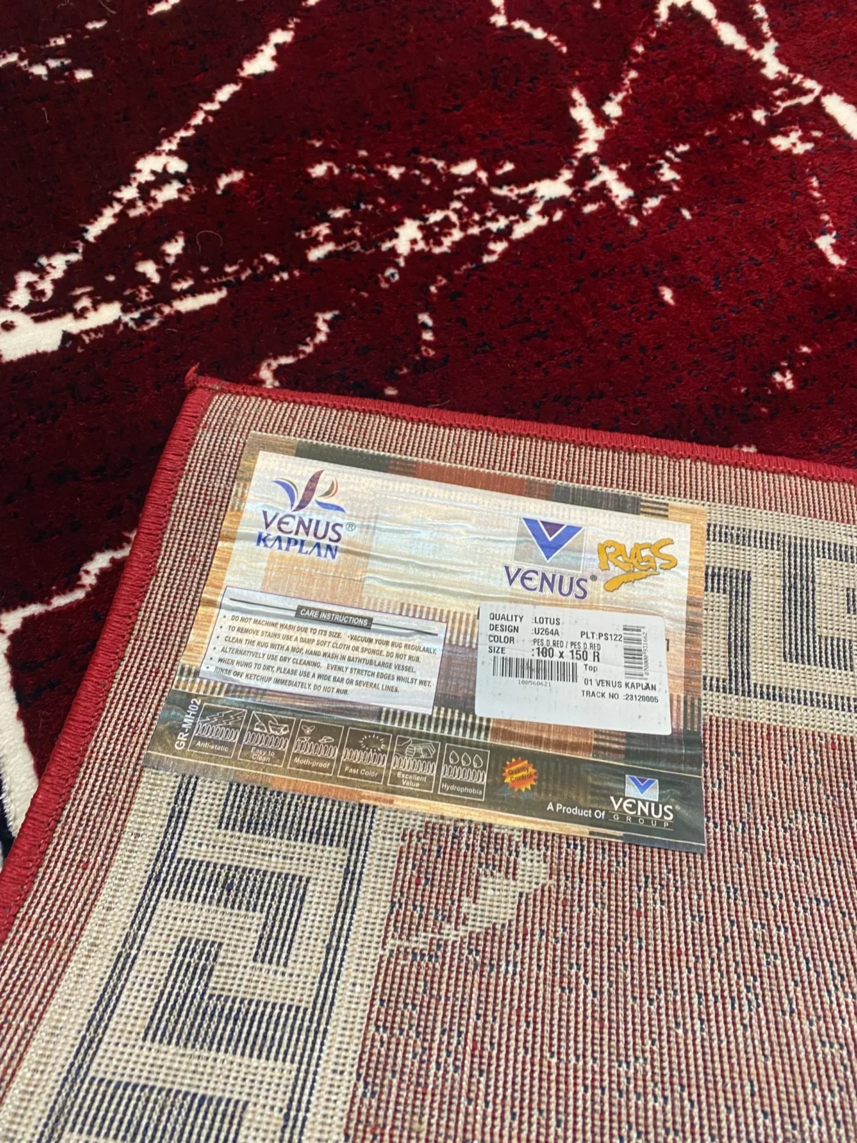Venus Kaplan Rug Lotus RedWhite Back