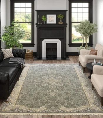 Farsh Pamchal Rug 1200 Reeds GreenishWhite Mk