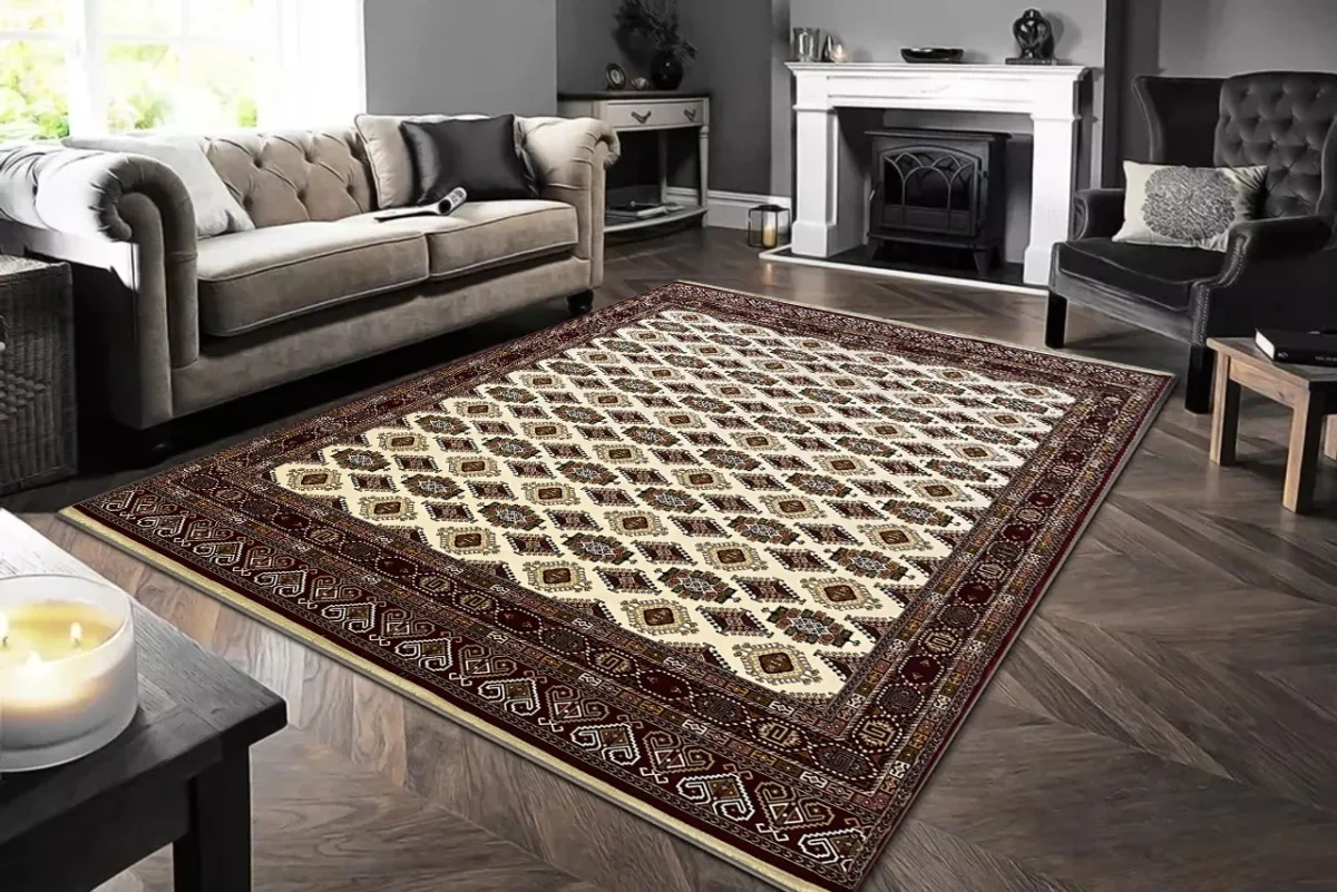 Farsh Pamchal Rug 700 Reeds MaroonCream Mk