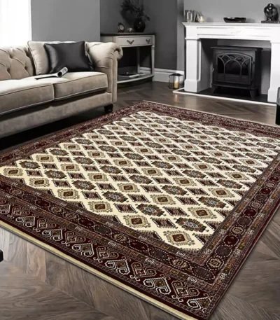 Pamchal Carpets Giti Collection MaroonCream Rug