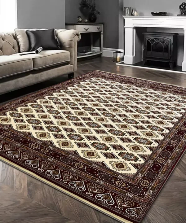 Pamchal Carpets Giti Collection MaroonCream Rug