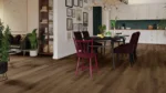 Vinyl Flooring with Dark Brown Wooden Texture