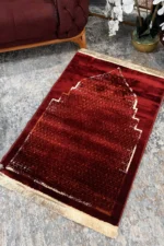 Venus Garnet janamaz Premium Woven Prayer Mat Style 2 Red