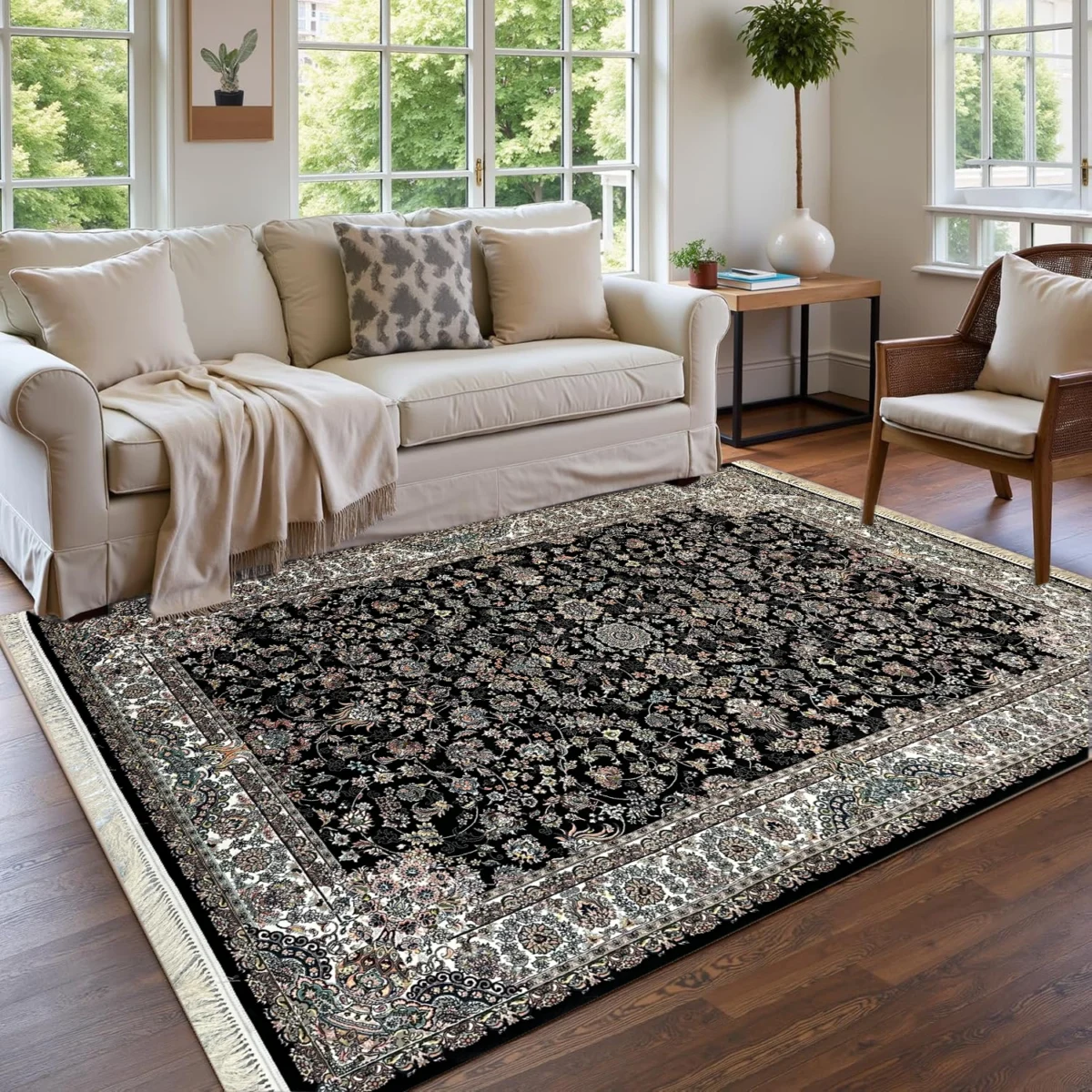 Padide Irani Rug Black 700 Reeds