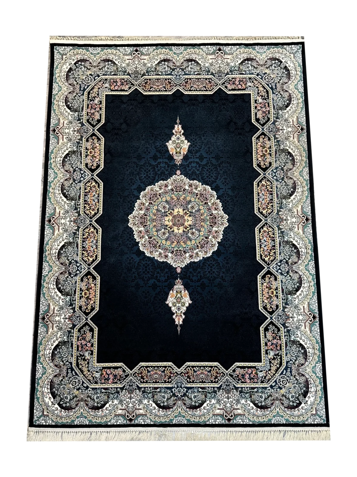 Padide Irani Rug NavyWhite 700 Reeds