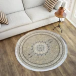 Salima Collection GreyDesignBlueWhite Circle Rug