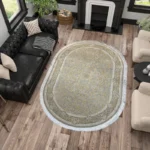 Salima Collection GreyGold Oval Rug