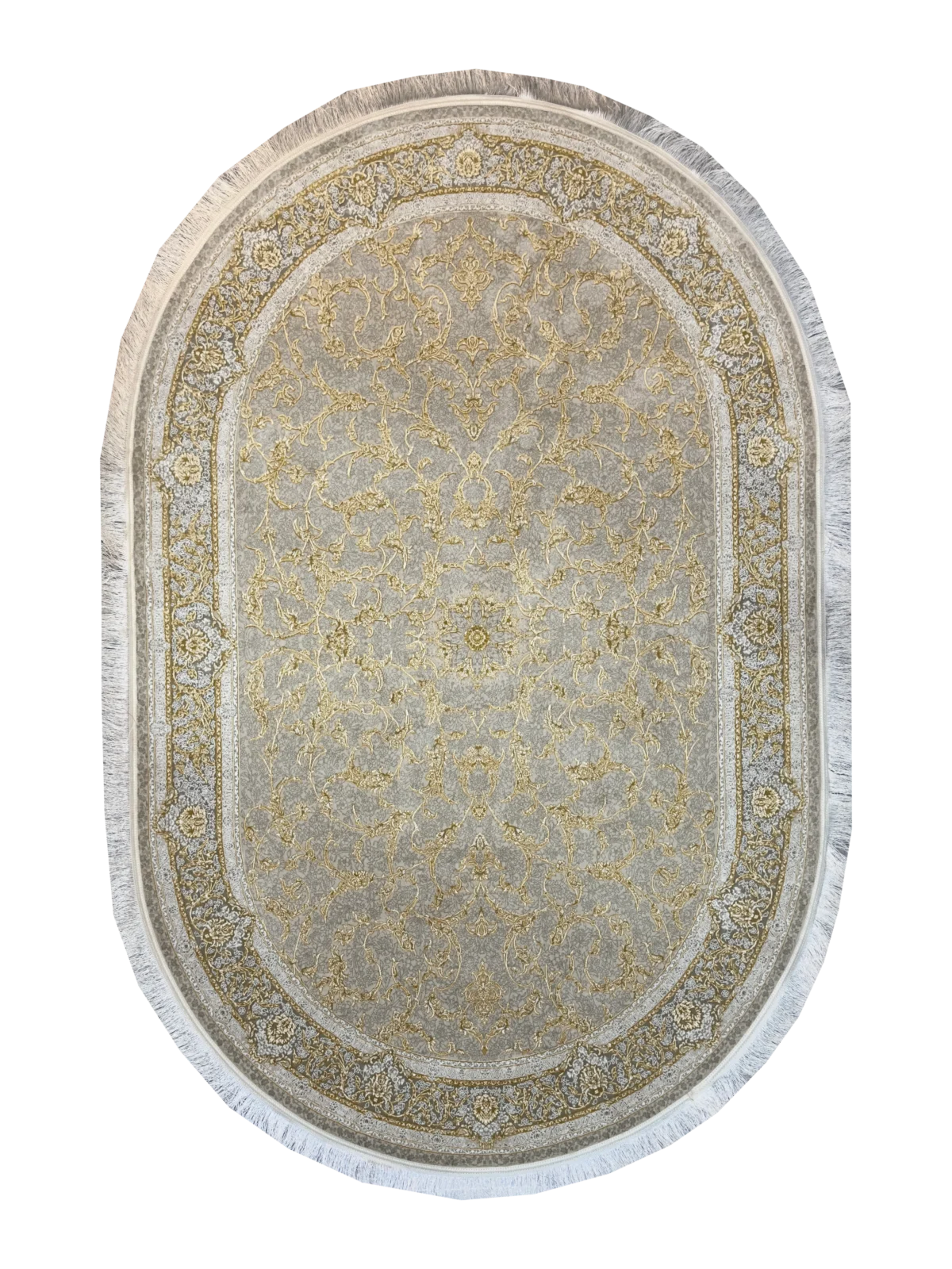 Salima Collection GreyGold Oval Rug