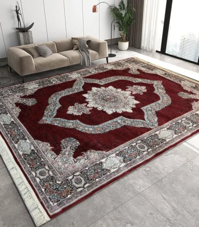Farhang Carpets RedWhite Rug