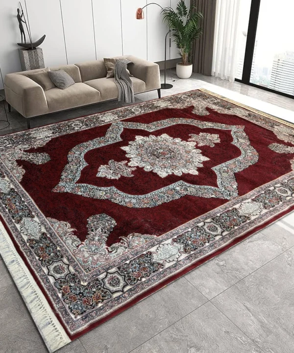 Farhang Carpets RedWhite Rug