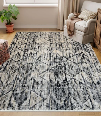 Mashhad Ardehal Hali BeigeBlack Rug