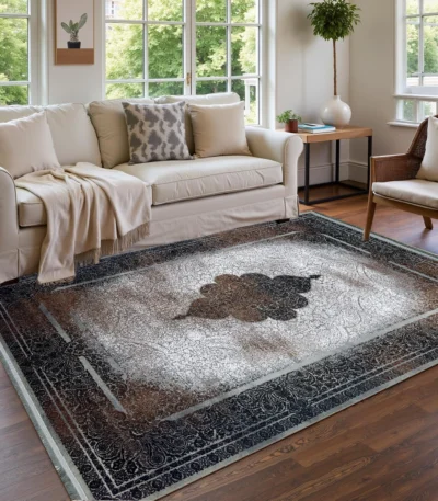 Prestige Jordan Carpets Pasargad Collection GreyRustWhite Rug