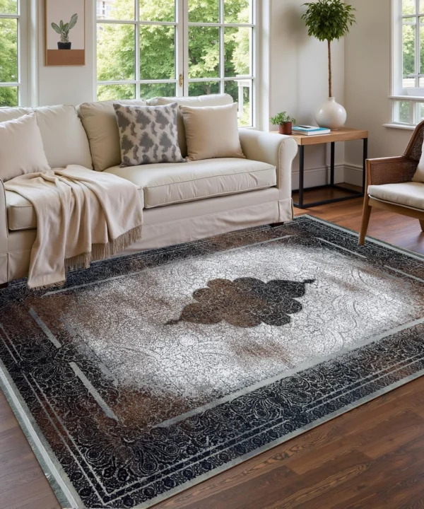 Prestige Jordan Carpets Pasargad Collection GreyRustWhite Rug
