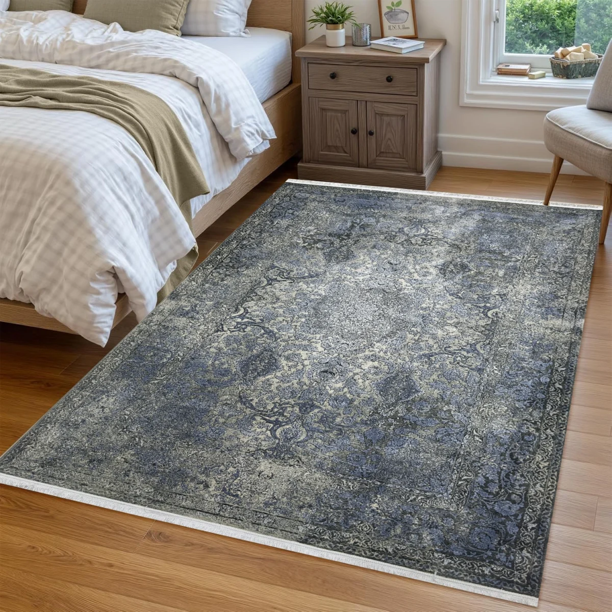 Qalin Deneris Collection GreyishBlue Rug