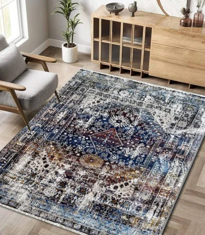 Allure BeigeWhite Navy Rug