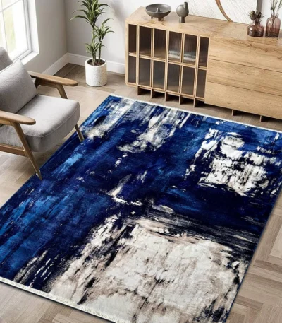 Allure NavyBlue White Rug