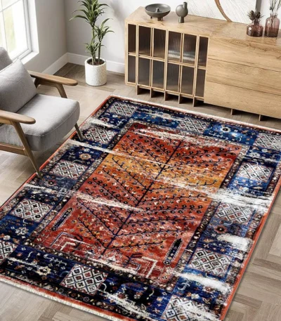 Allure Orange Navy Rug