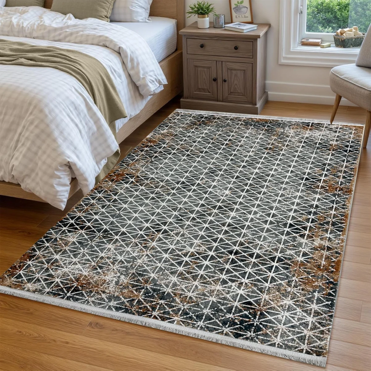 Festival Hali Bianca GreyRust Rug