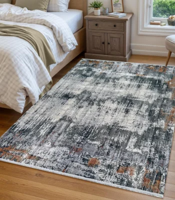 Festival Hali Bianca GreyWhiteRust Rug