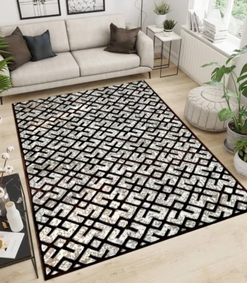 Ideal Eagle Silky BrownBeigeWhite Rug