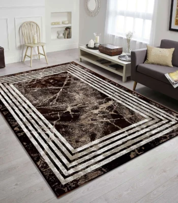 Ideal Eagle Silky BrownWhite Rug