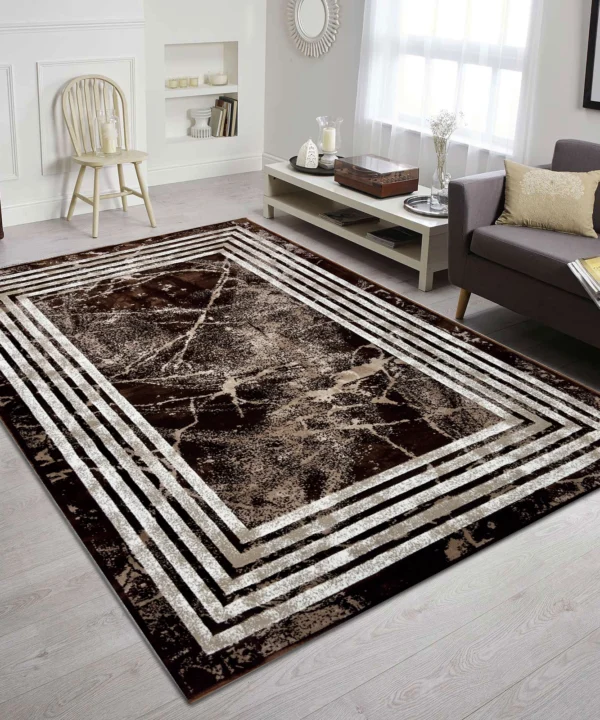 Ideal Eagle Silky BrownWhite Rug