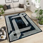 Ideal Eagle Silky NavyWhite Rug