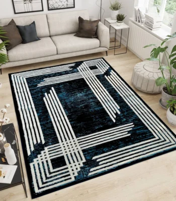 Ideal Eagle Silky NavyWhite Rug
