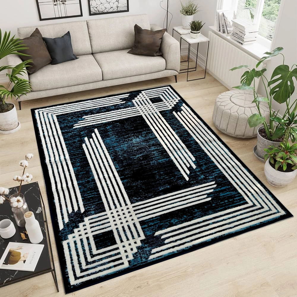 Ideal Eagle Silky NavyWhite Rug
