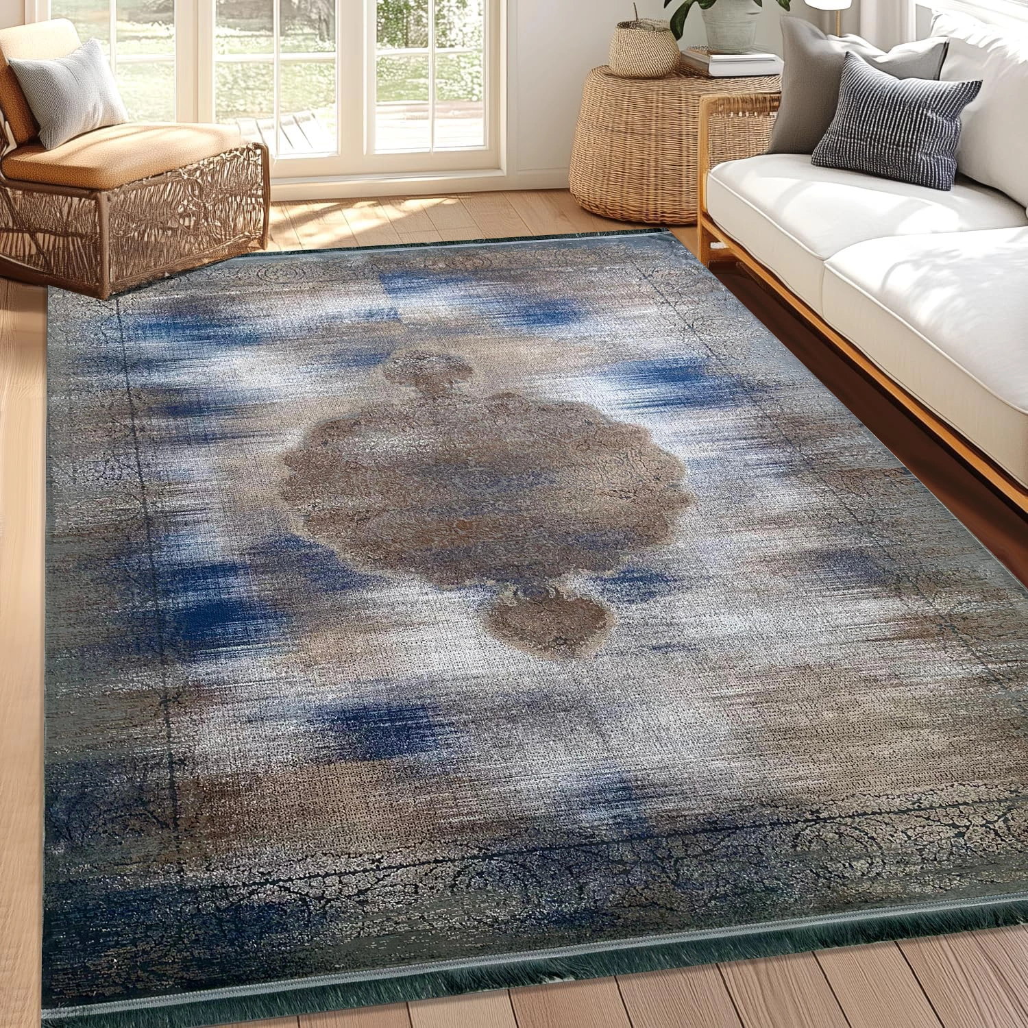 Jordan Carpets TAC Collection GreyBlueBrown Rug