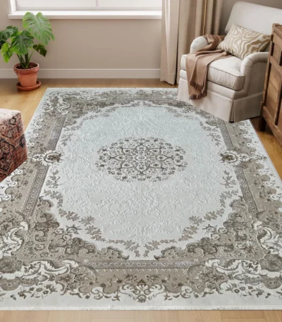 Kartal Carpets HERA Collection OffWhite Shrink Cream Rug