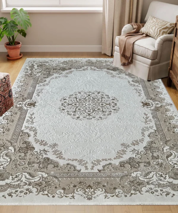 Kartal Carpets HERA Collection OffWhite Shrink Cream Rug