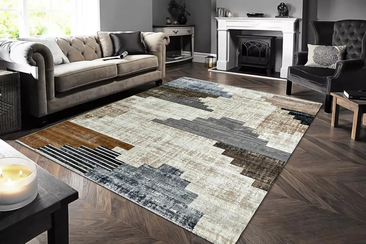Otto Homes NavyRustCream Rug