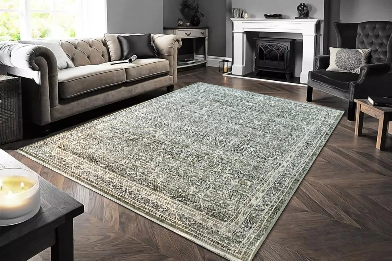 Allen&Roth GreenishGrey Rug