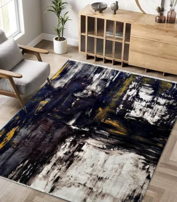 Allure NavyYellow White Rug