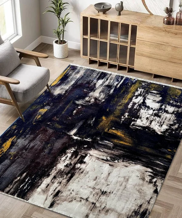 Allure NavyYellow White Rug