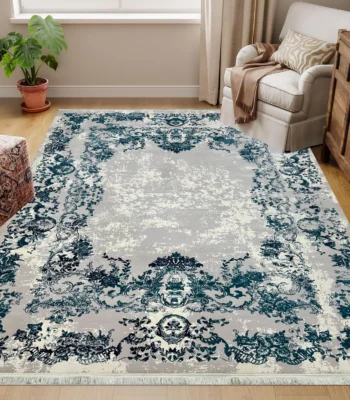 Classic Carpets GreyBlueWhite Rug