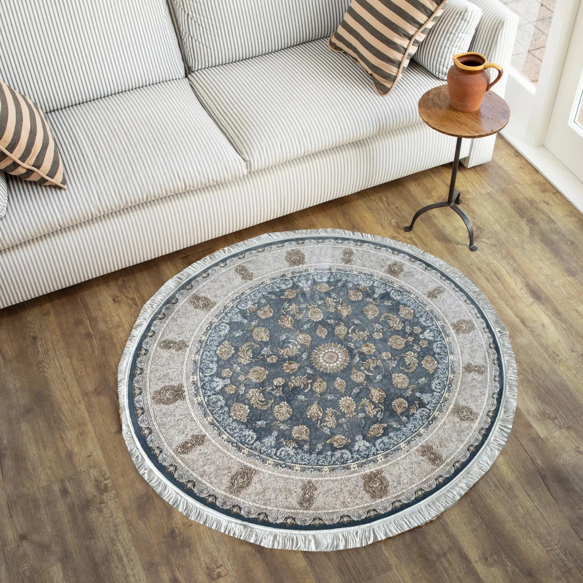 Darvish Carpet GreyBeige Circle Rug