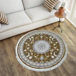 Farsh GoldenWhite Circle Rug