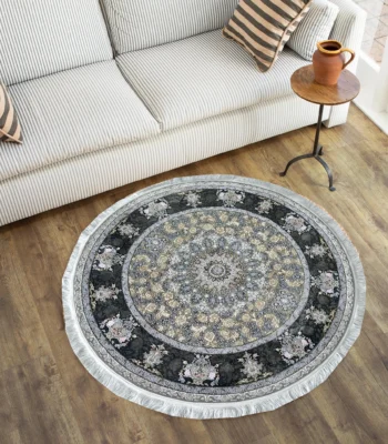 Farsh GreyWhite Circle Rug