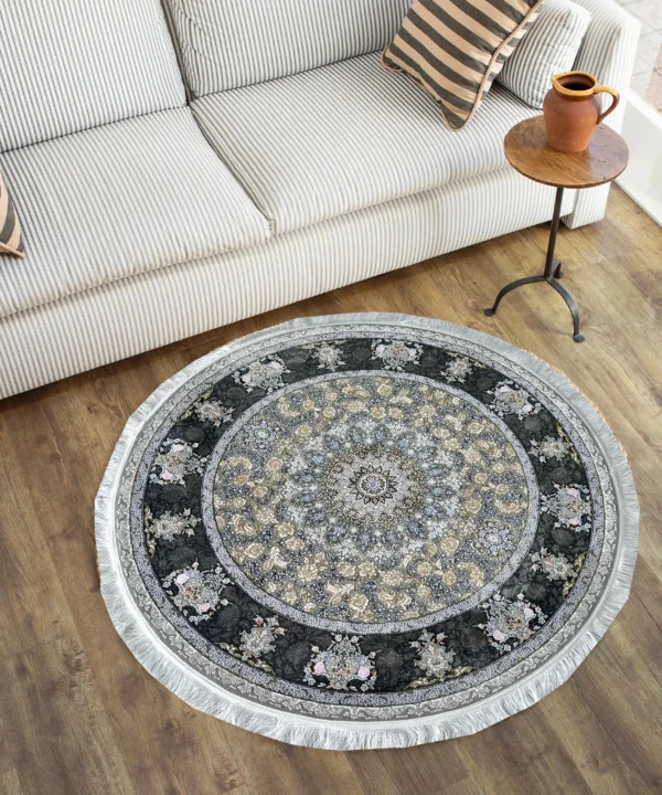 Farsh GreyWhite Circle Rug