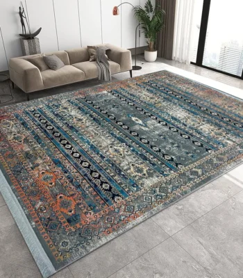 Farsh-e-Feroza DGreyRustBlue Rug