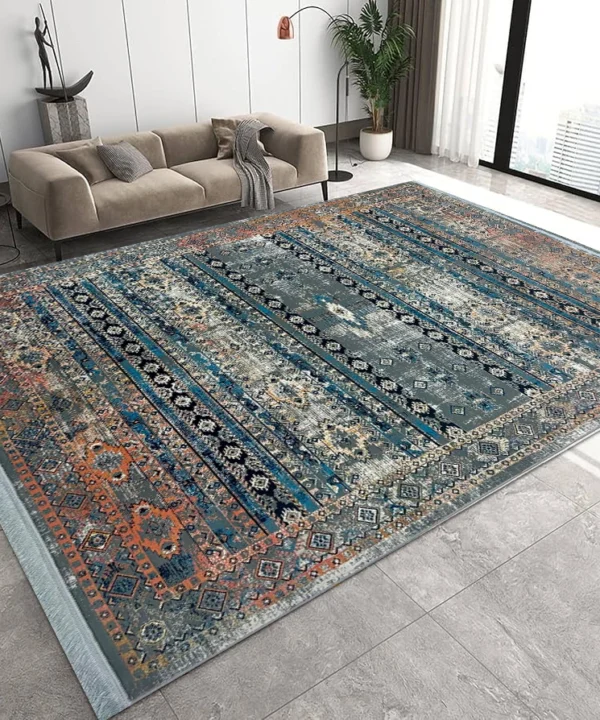 Farsh-e-Feroza DGreyRustBlue Rug