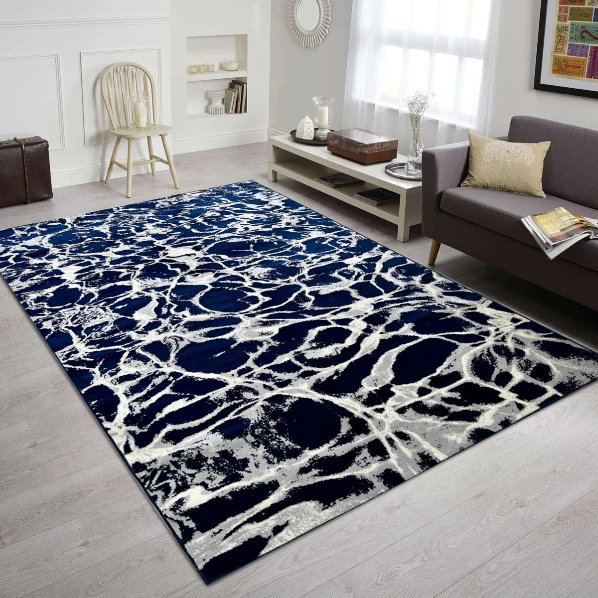 Ideal Eagle Silky NavyGrey Rug