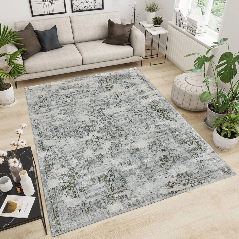 Kartal Carpets Shrink LightBeige OliveWhite Rug